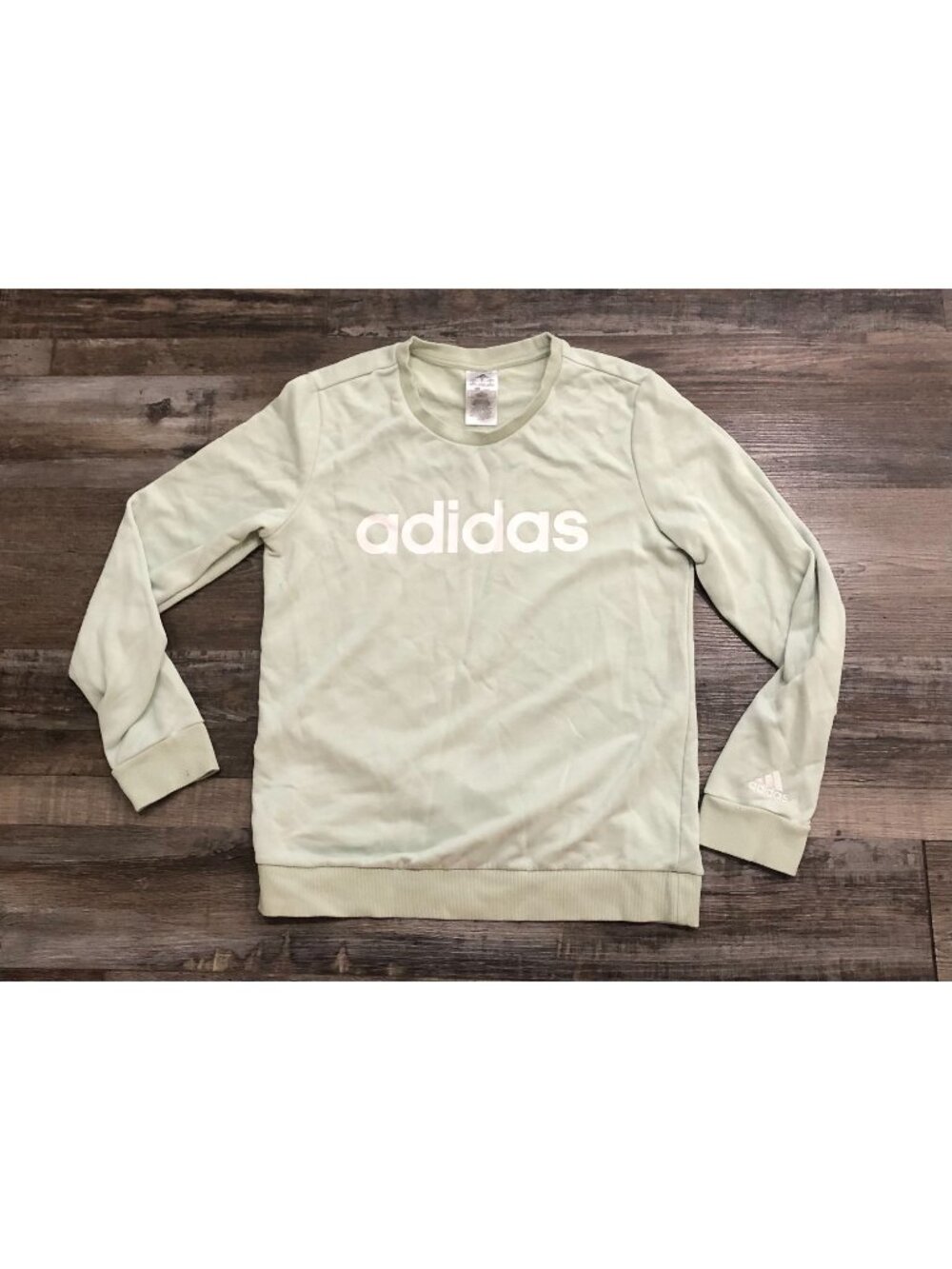 Adidas Womens Medium Light Green Crewneck Sweatshirt Pullover